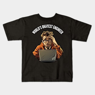 World's Okayest Engineer v1 (round) Kids T-Shirt